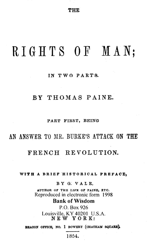 (image for) The Rights of Man